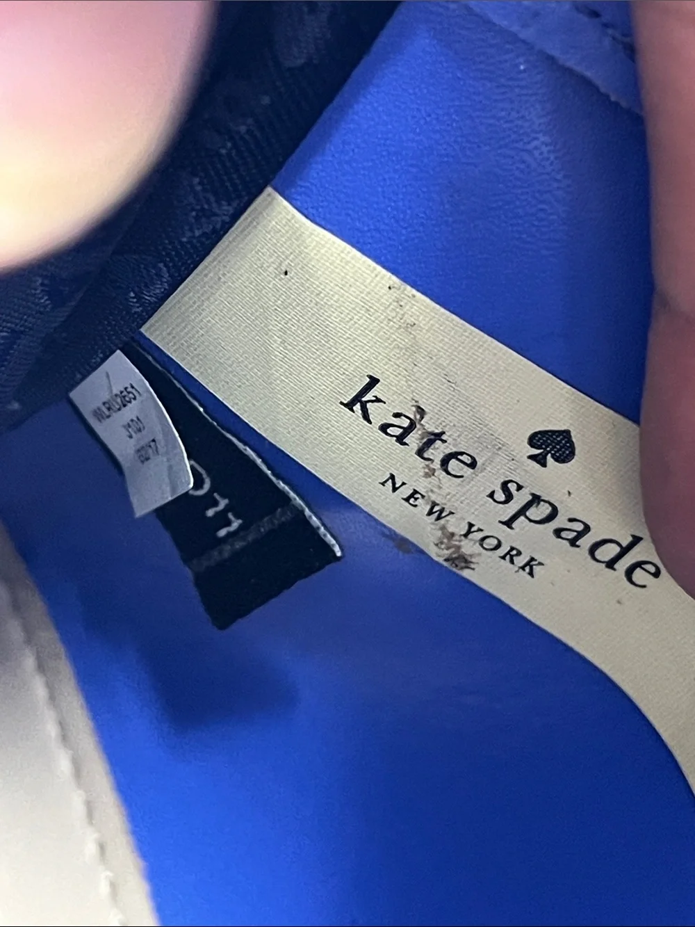KATE SPADE NEW YORK BLUSH COLOR COW LEATHER WITH ROYAL BLUE INSIDE WALLET BAG